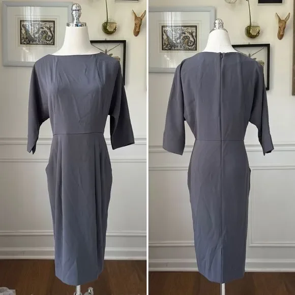 MM LaFleur The Mei Dress Monsoon Grey $240 4 - Picture 2 of 7